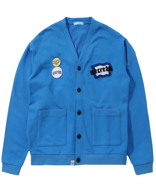 アイスクリーム/ICJP231K003/CHENILLE LOGO SWEAT CARDIGAN WITH BADGE/カーディガン/BLUE