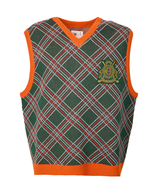 Emotionally Unavailable/EU-YS1-0000-008/EU GOLF KNIT VEST/GREEN