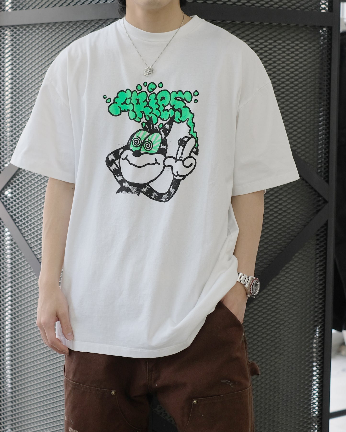 アリーズ/AR60010/Stoned Cat SS Tee/Tシャツ/WHITE