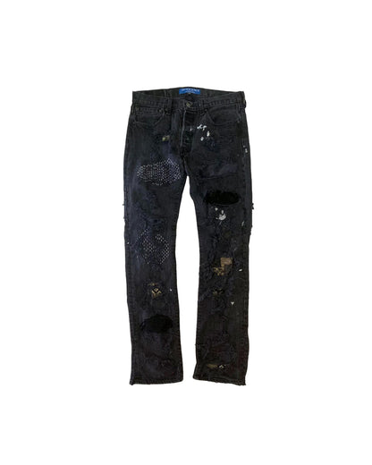 イノセンス/SASHIKO DESTROY DENIM PANTS/デニムパンツ/Black