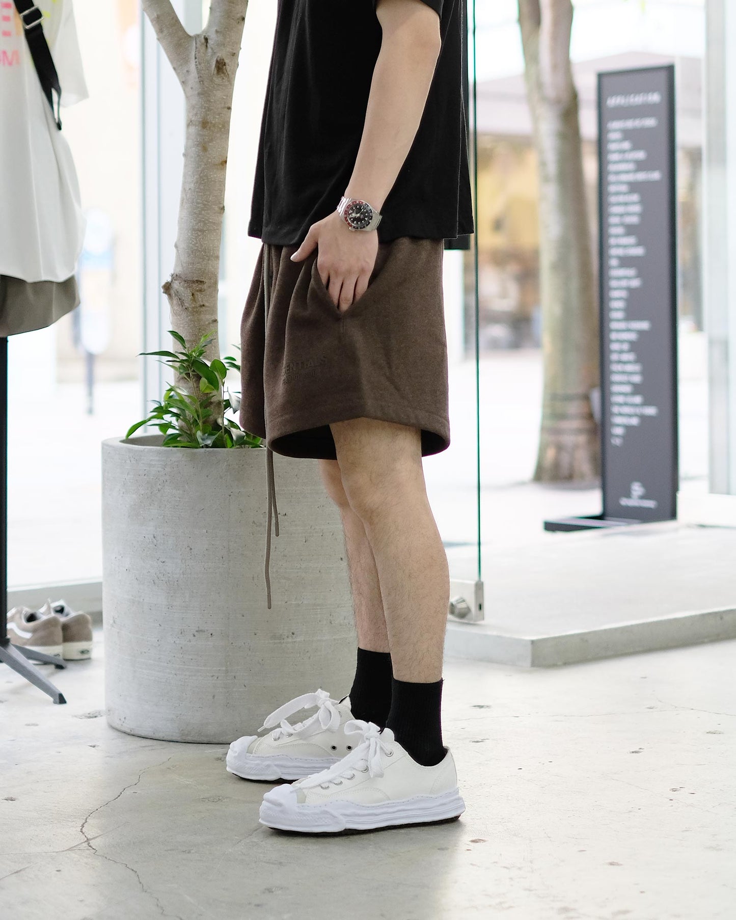 エッセンシャルズ/ESSENTIALS SWEATSHORT/160SU242002F/スウェットショーツ/HEATHER WOOD