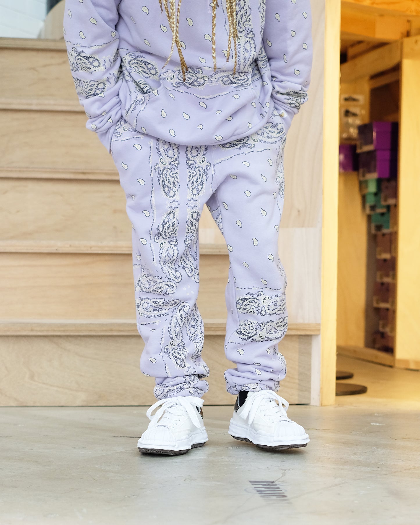 ザ ワールド イズ ユアーズ/PAISLEY SWEAT PANTS /ペイズリーパンツ/ Lavender