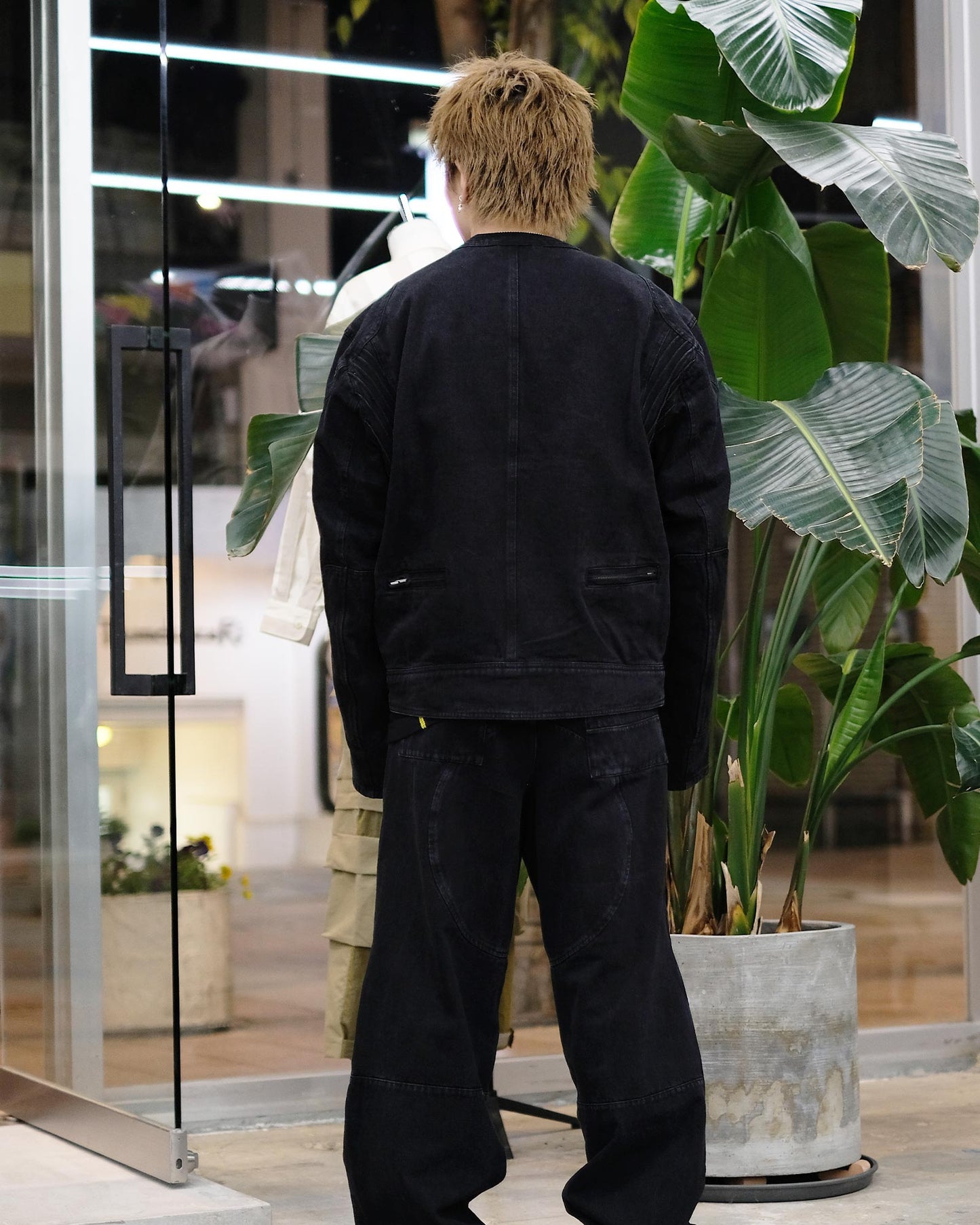 シャーマー/SHM-24SS-201/Biker Denim Jacket/ジャケット/Black