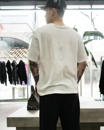 パームエンジェルス/PALM ANGELS LINEN COLLAR TEE/Tシャツ/WHITE BLACK