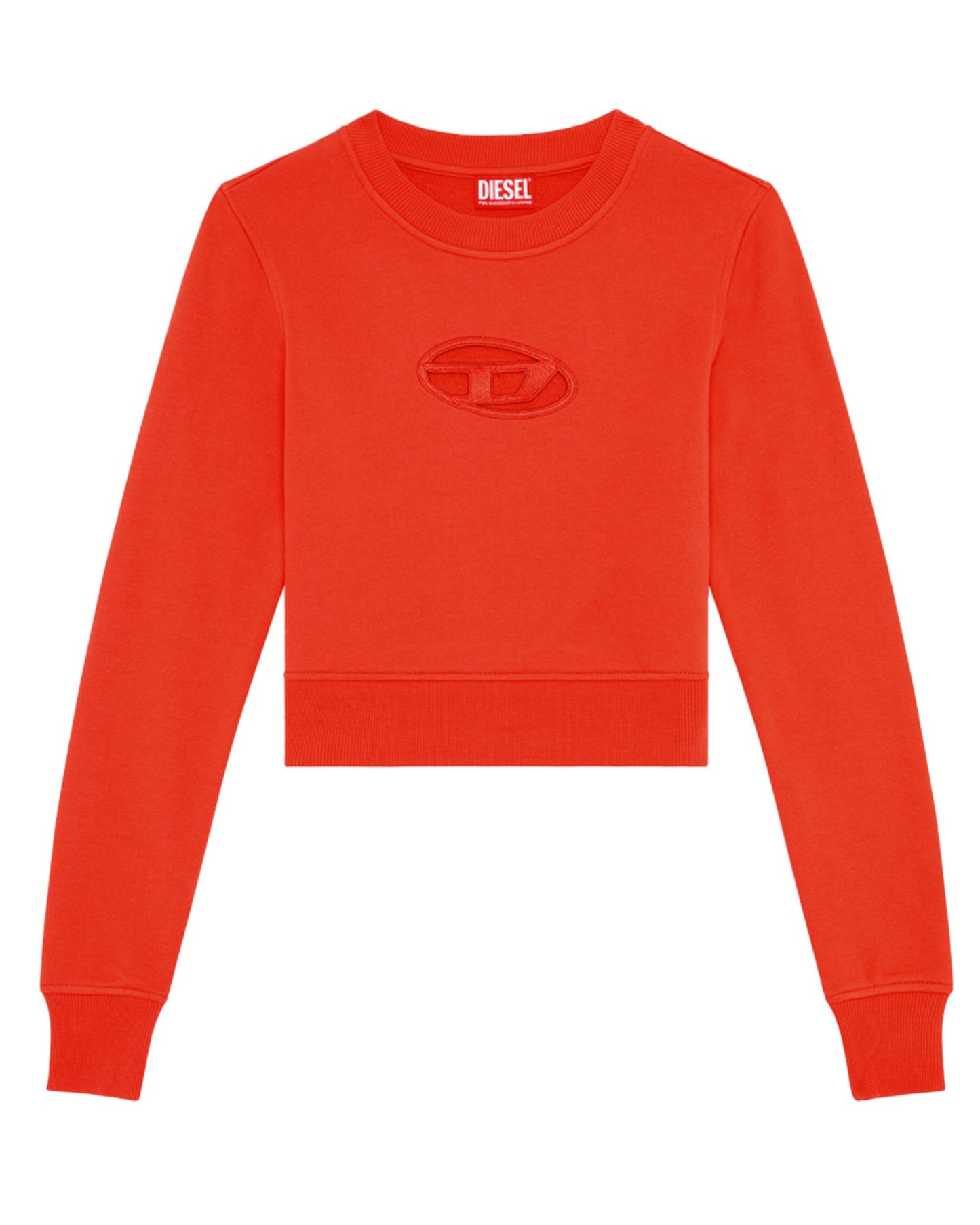 ディーゼル/Cropped sweatshirt with cut-out logo/A09931/スウェット/RED