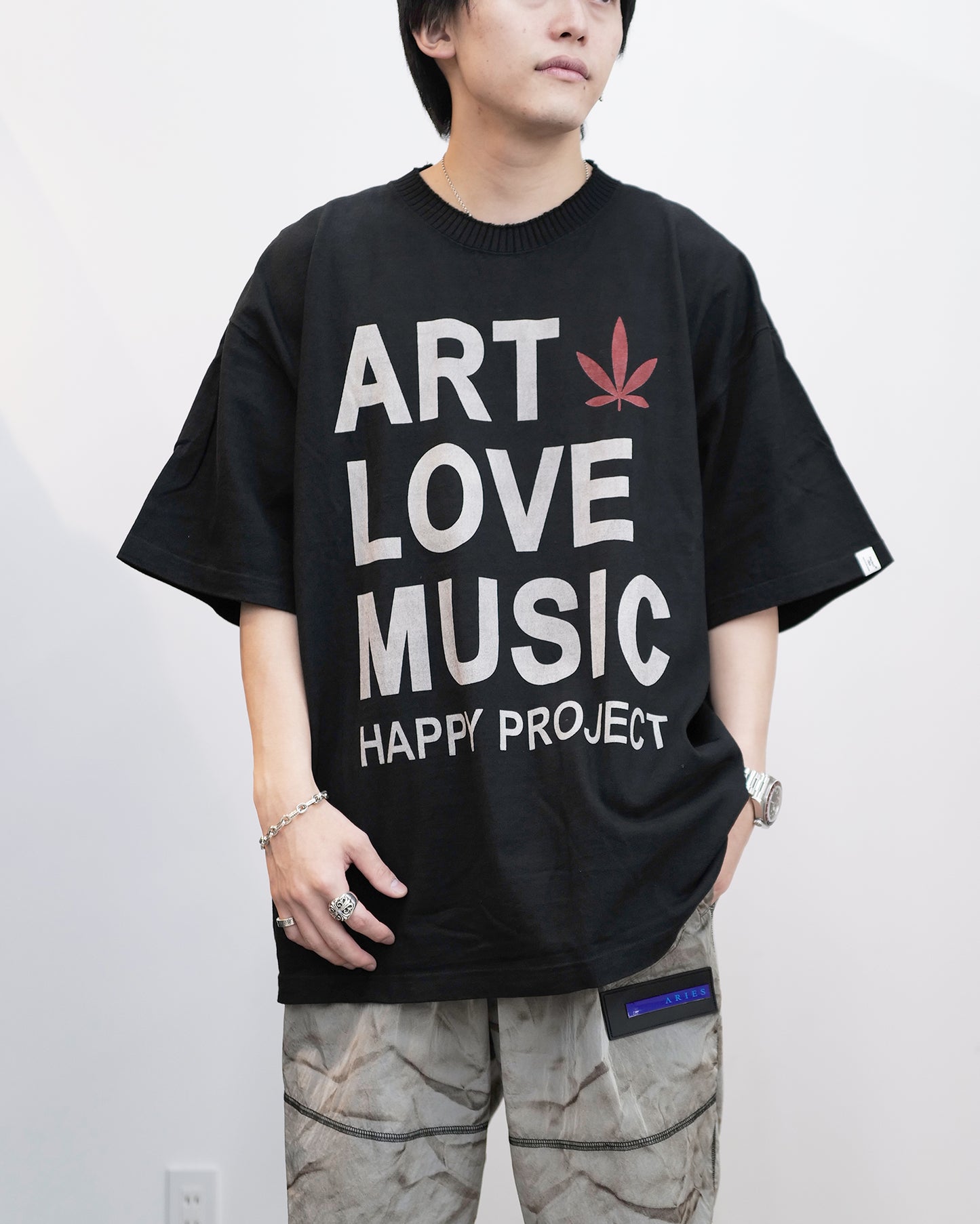 パーフェクトリブス/(ART LOVE MUSIC)Basic Short Sleeve T Shirts/Tシャツ/Black