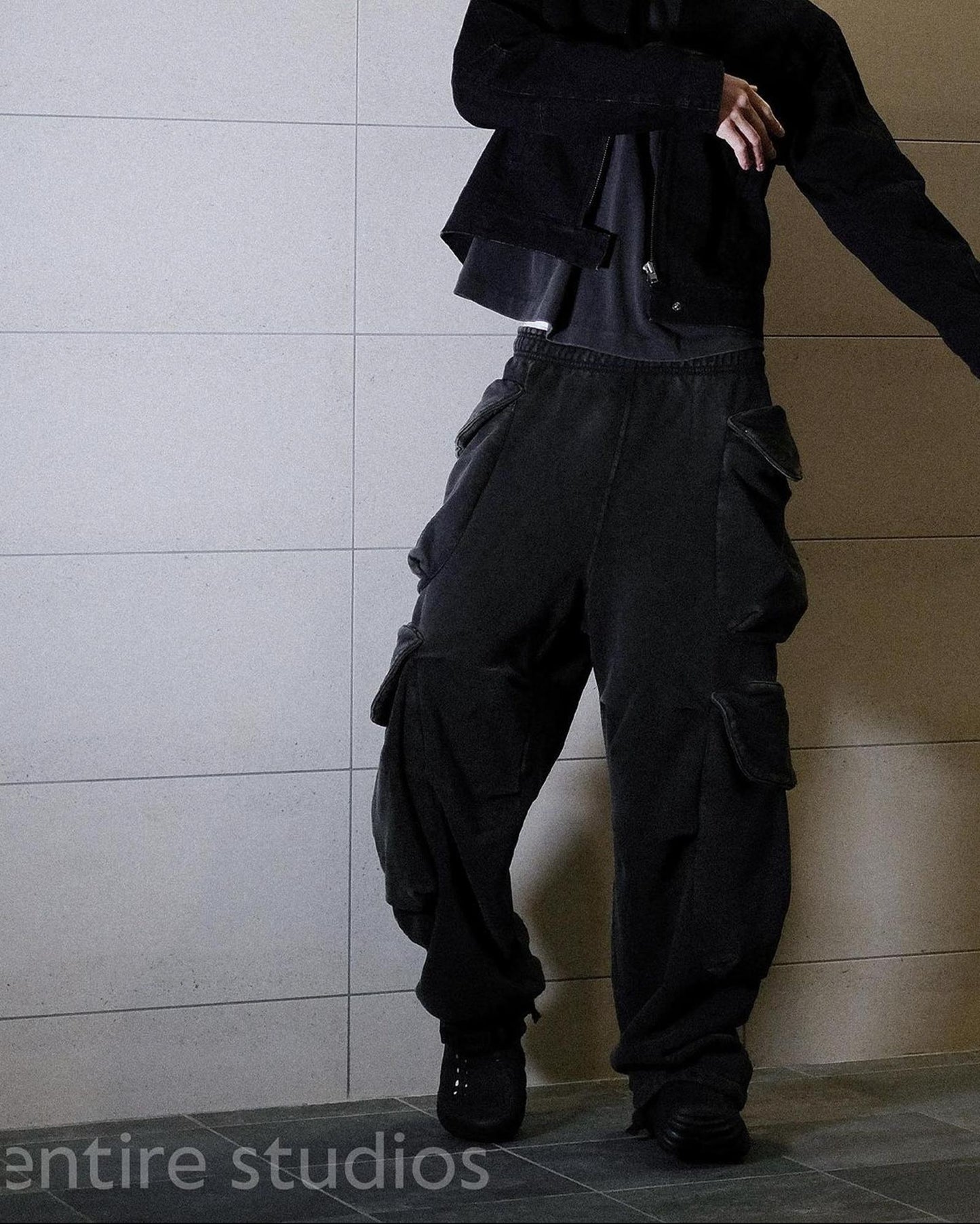 Entire Studio/HEAVY GOCAR/ES2379WB/Cargo Pants/WASHED BLACK