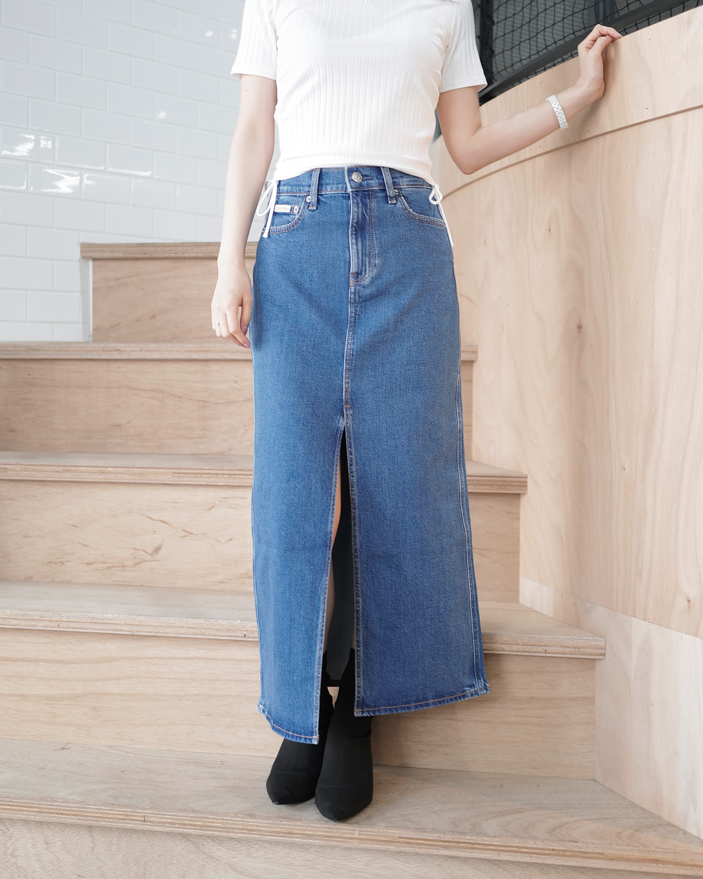 カルバンクライン/DENIM MAXI SKIRT/ロングスカート/Denim