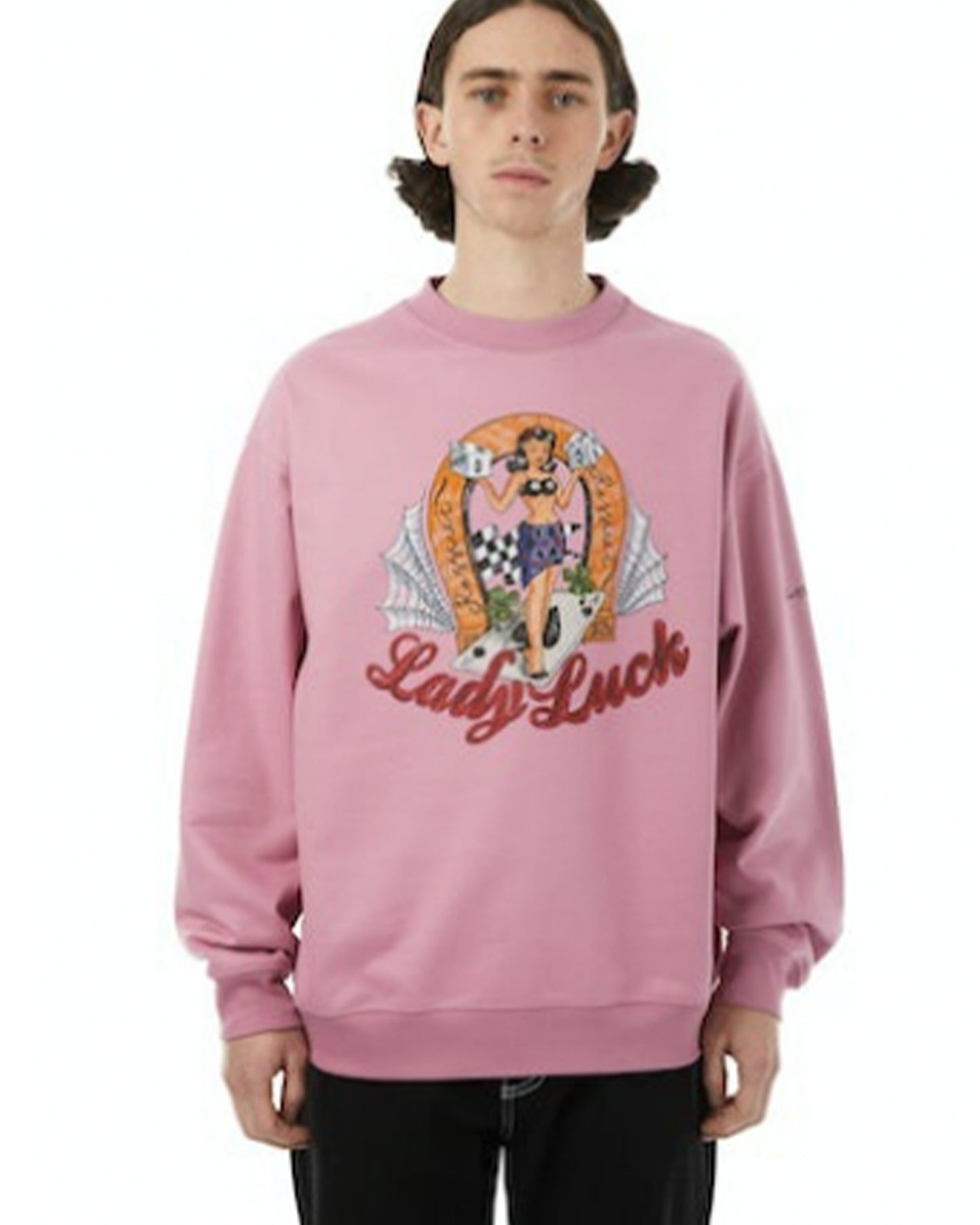 ラスベート/LADY LUCK CREWNECK SWEATSHIRT K/スウェット/Pink