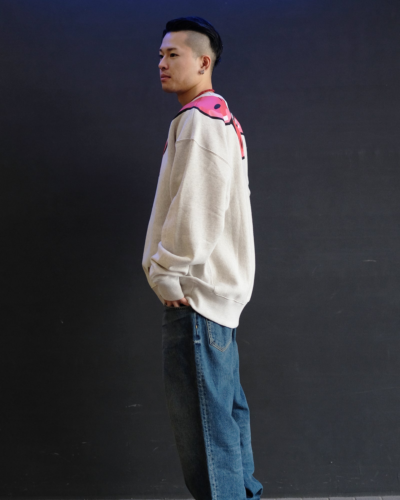 ケンゾー/BOKE BOY OVERSIZE SWEATSHIRT/スウェット/PALE GREY