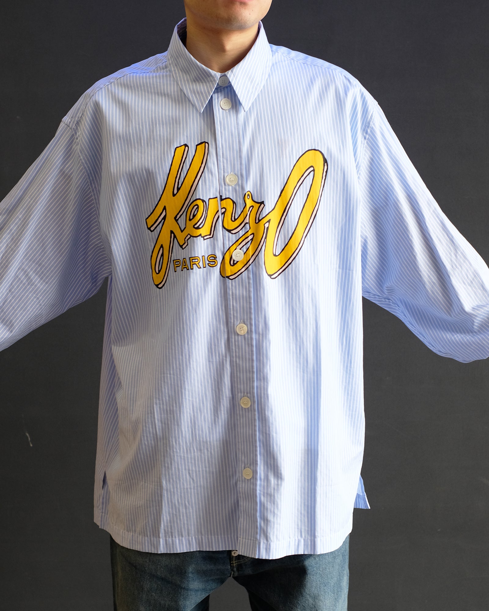 ケンゾー/KENZO ARCHIVE LOGO OV SHIRT/シャツ/Sky Blue