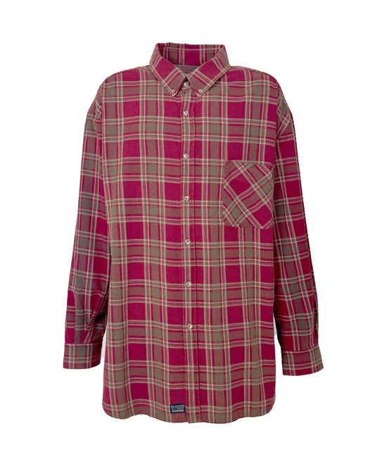 イーアールエル/UNISEX PLAID LS SHIRT WOVEN/ERL09B001/シャツ/RED