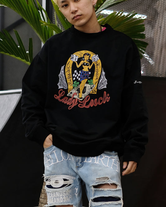 ラスベート/LADY LUCK CREWNECK SWEATSHIRT K/スウェット/Black