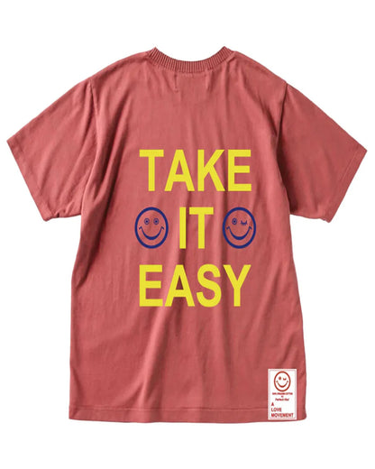 パーフェクトリブス/(SMILE & TAKE IT EASY) Short Sleeve T Shirts/Tシャツ/Red