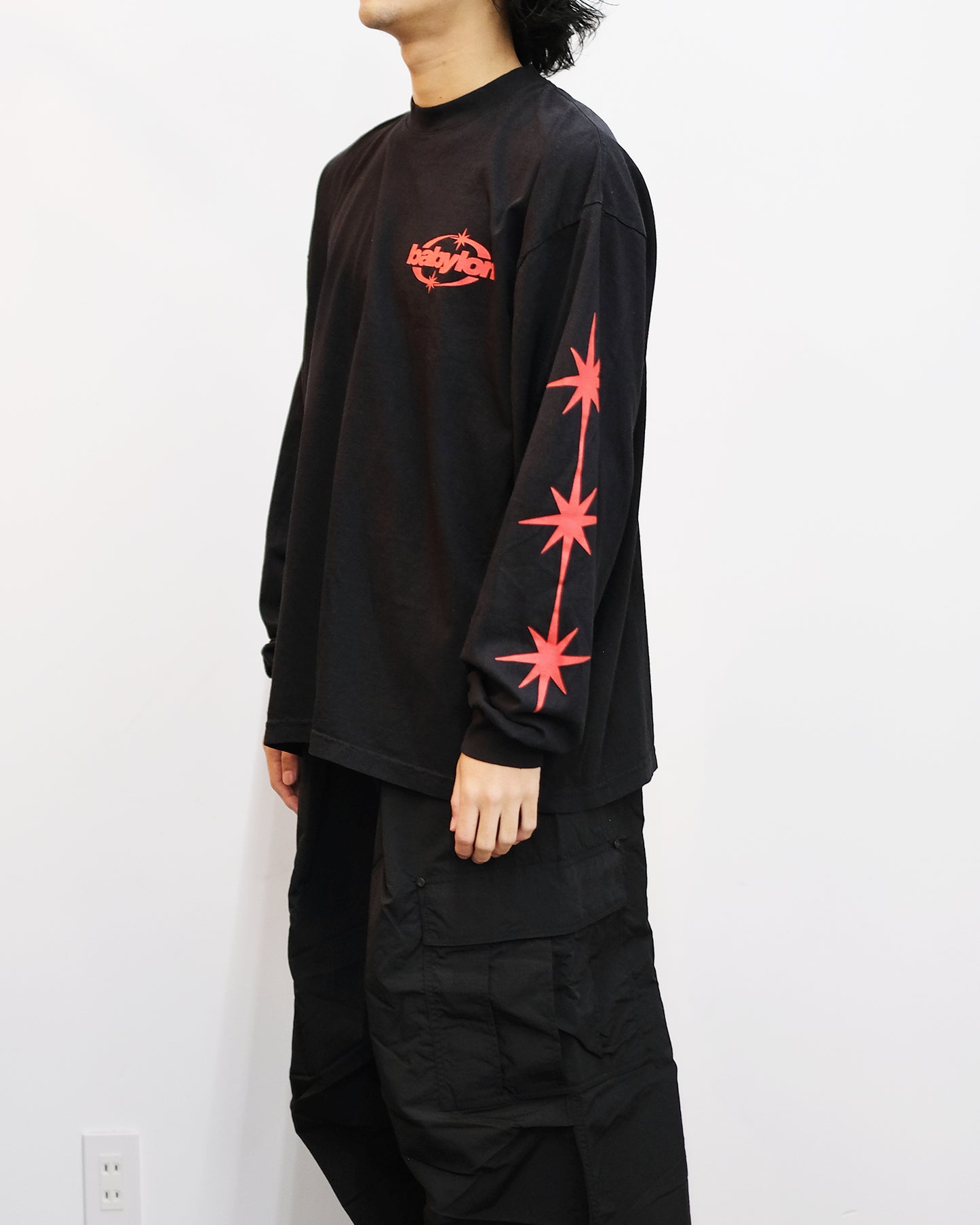 バビロン/STAR LONGSLEEVE/ロンT/BLACK