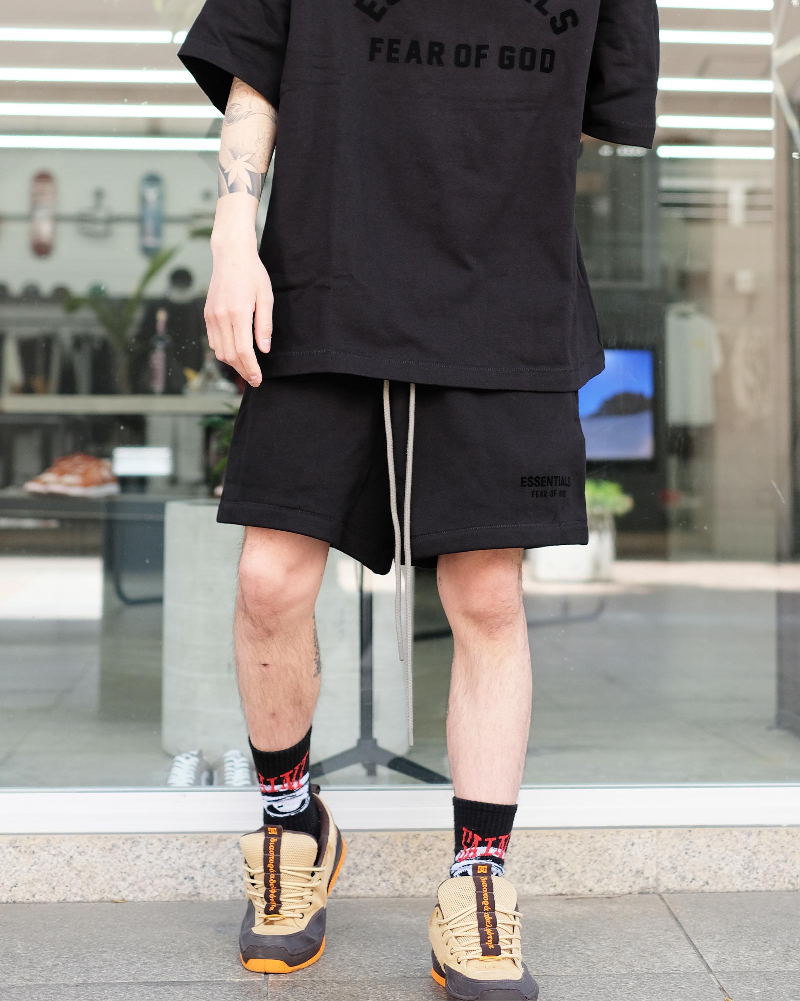 エッセンシャルズ/ESSENTIALS SWEATSHORT/160SU242000F/スウェットショーツ/BLACK