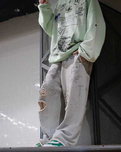 パリーハリウッド/FASHION SWEATPANTS/5U002Q3006-HTR/スウェットパンツ/HEATHER GREY