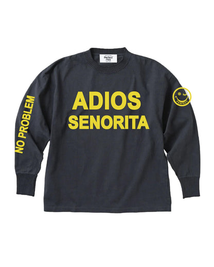 パーフェクトリブス/(ADIOS SENORITA & HAPPY EXPLORE) Side Slit Long Sleeve T Shirts/ロンT/Black