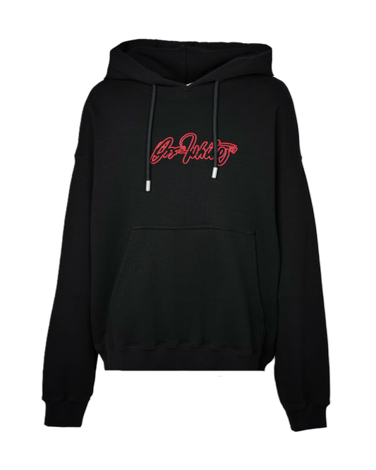 オフホワイト/OMBF24-RTW0135/SCRIPT OUTLINE SKATE HOODIE/パーカー/BLACK HIGH RISK