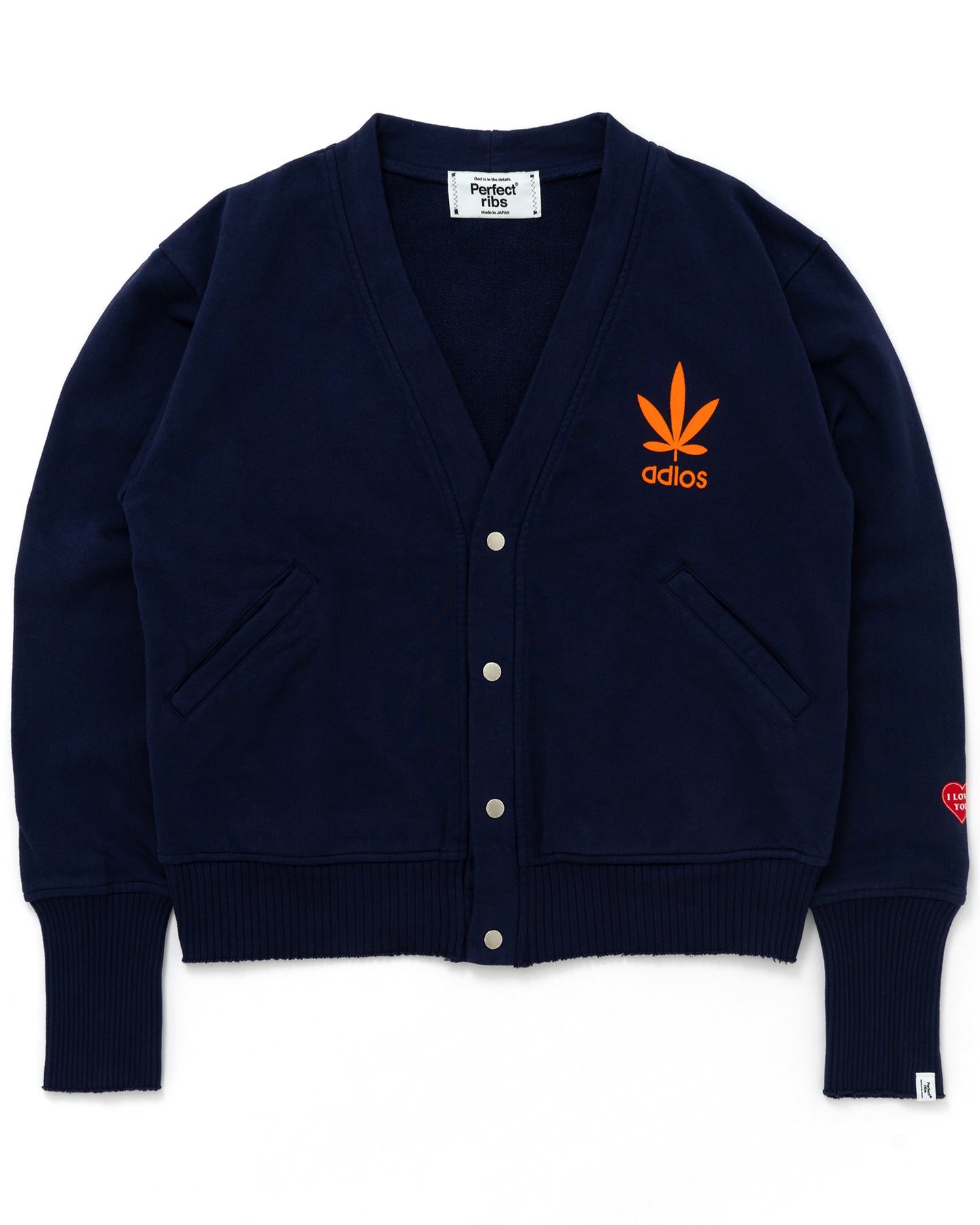 パーフェクトリブス/PR4340112A/(ADIOS) BASIC SWEAT CARDIGAN/カーディガン/NAVY PURPLE