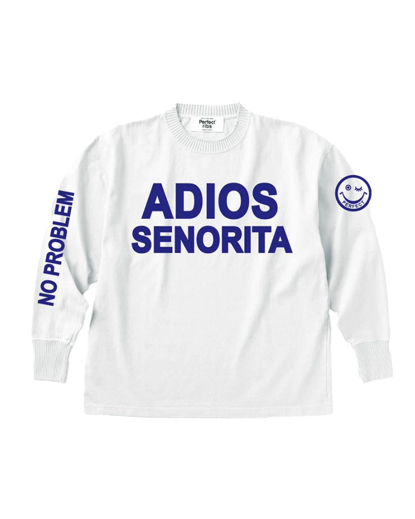 パーフェクトリブス/(ADIOS SENORITA & HAPPY EXPLORE) Side Slit Long Sleeve T Shirts/ロンT/White