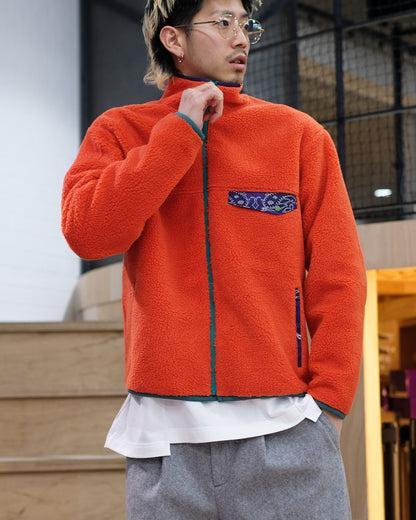 ザ ワールド イズ ユアーズ/PAISLEY FLEECE JACKET /フリースジャケット/Orange