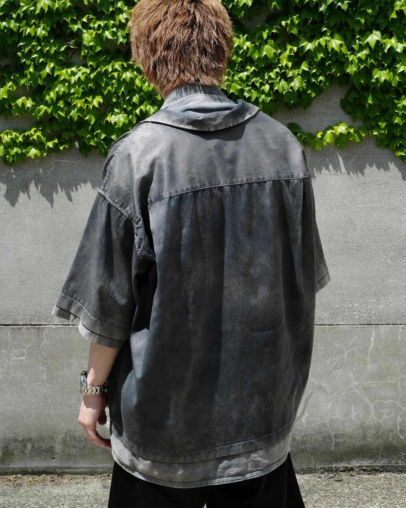 ミハラヤスヒロ/DOUBLE LAYERED SHIRT/A12SH071/シャツ/BLACK