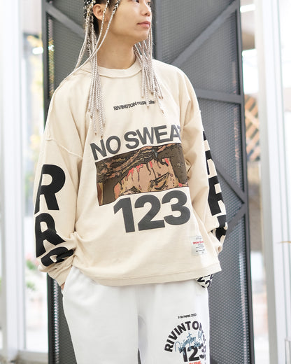 NO SWEAT LS TEE (Pullover long T-shirt) Vintage white