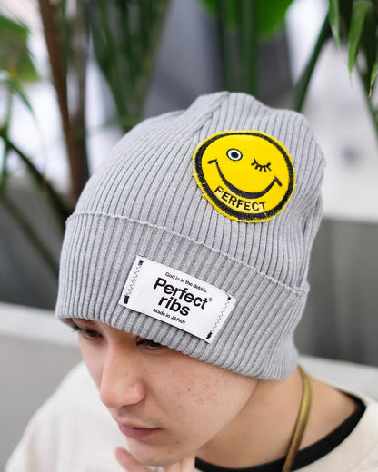 パーフェクトリブス/(SMILE Patch) Rib Beanie Cap/ニットキャップ/Grey