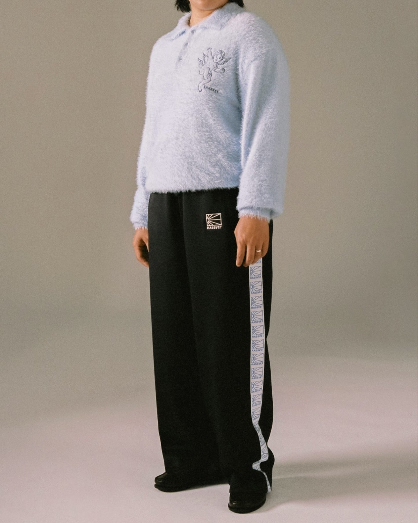 ラスベート/PACC15P007/MEN LOGO TRACKPANTS WOVEN/トラックパンツ/BLACK