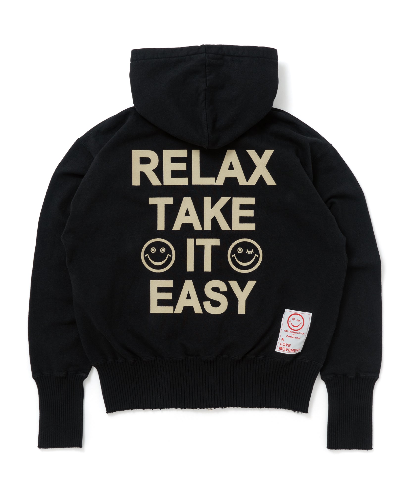 パーフェクトリブス/PR4340111A/(RELAX TAKE IT EASY)BASIC ZIP HOODIE/ジップアップパーカー/BLACK