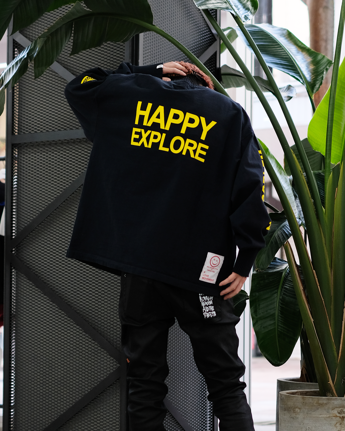パーフェクトリブス/(ADIOS SENORITA & HAPPY EXPLORE) Side Slit Long Sleeve T Shirts/ロンT/Black