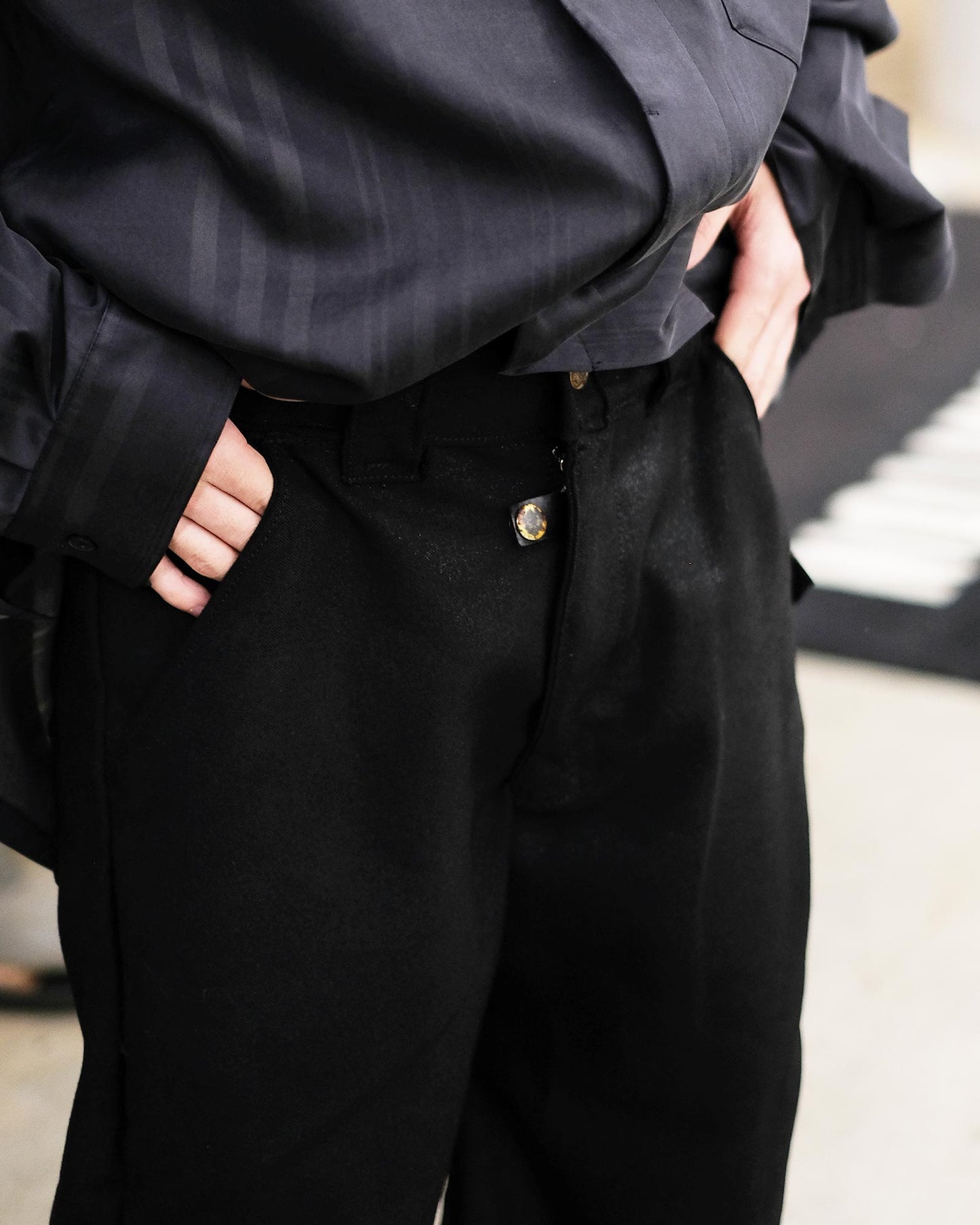 スワンプゴッド/STÖVEL WIDE PANTS/パンツ/30/Black