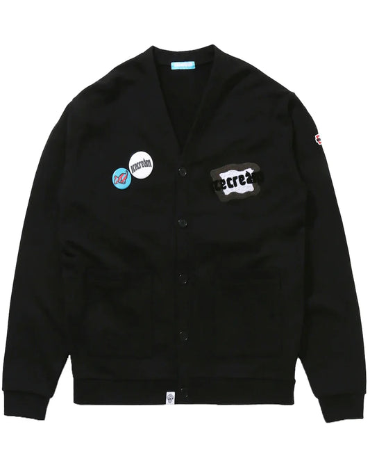 アイスクリーム/ICJP231K003/CHENILLE LOGO SWEAT CARDIGAN WITH BADGE/カーディガン/BLACK