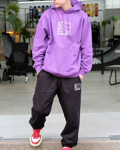 ラスベート/Men logo hoodie knit/プルオーバーパーカー/Purple