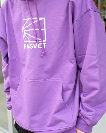 ラスベート/Men logo hoodie knit/プルオーバーパーカー/Purple