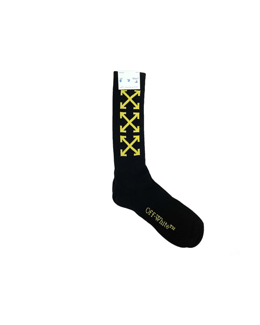 オフホワイト/Arrow bookish medium socks/ソックス/Black Yellow