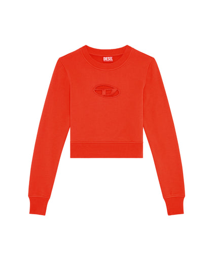 ディーゼル/Cropped sweatshirt with cut-out logo/スウェット/Red
